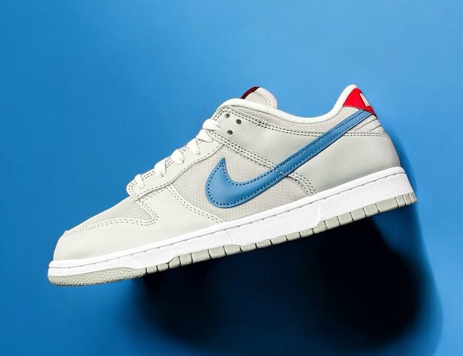 Nike Dunk Low grise argent rouge et bleu pour homme HF0391-001 (2)