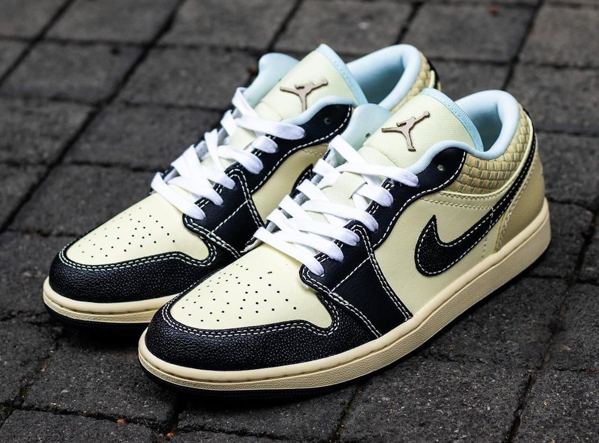 Air Jordan 1 Low SE Coconut Milk Black tissée beige noire HQ3437-101 (2)