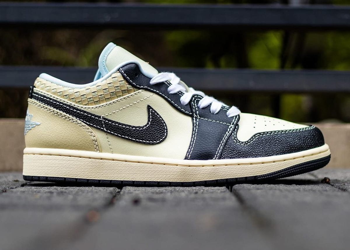 Air Jordan 1 Low SE Coconut Milk Black tissée beige noire HQ3437-101 (3)