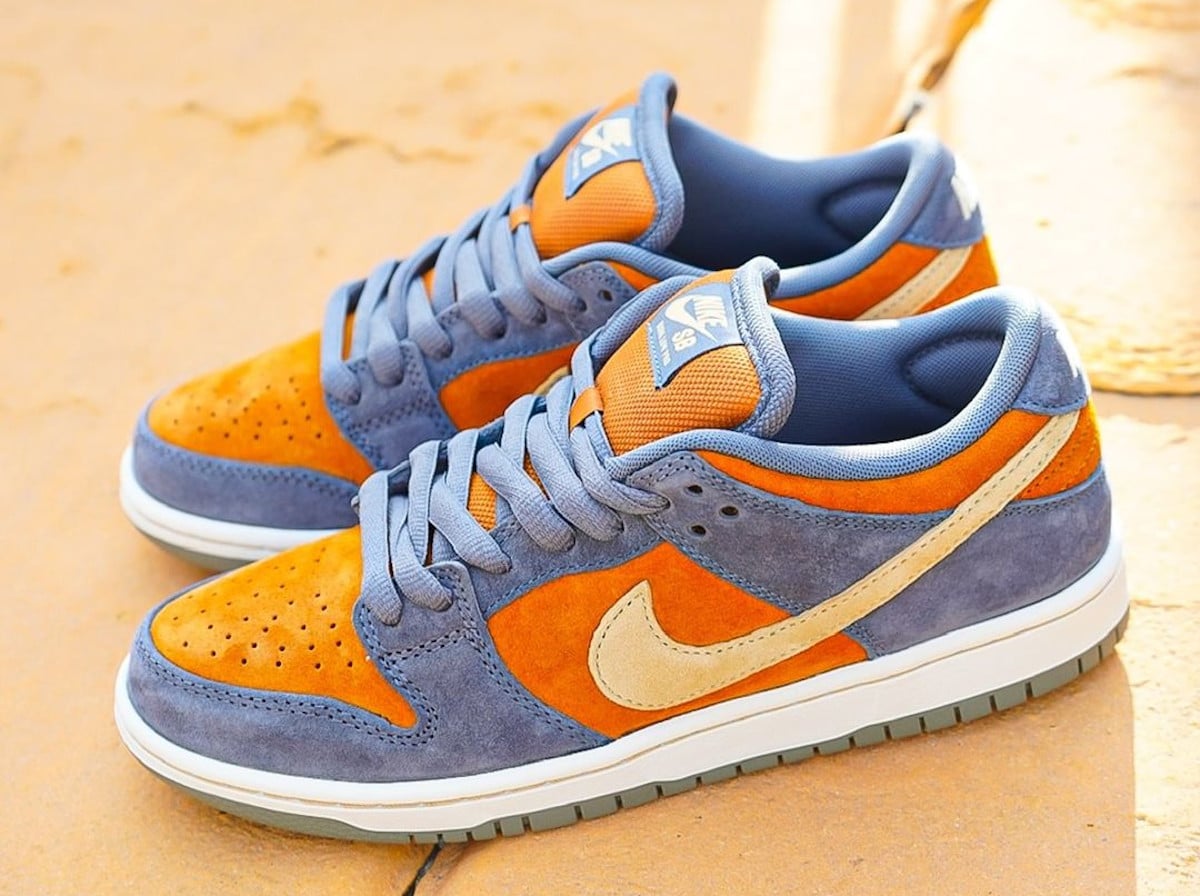 Nike SB Dunk Low Pro grise orange Light Carbon and Monarch HF3063-002 (1)