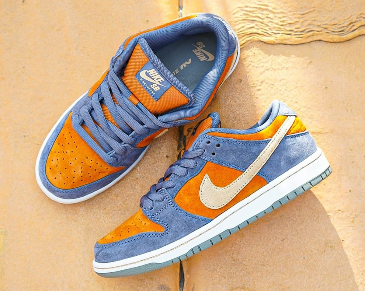 Nike SB Dunk Low Pro grise orange Light Carbon and Monarch HF3063-002 (3)