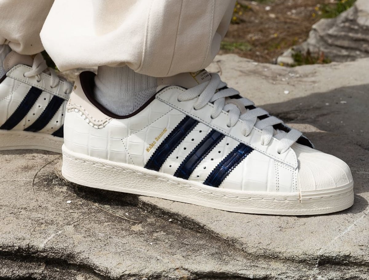 Wales Bonner x adidas Superstar Crocodile White Navy JP7161 (2)