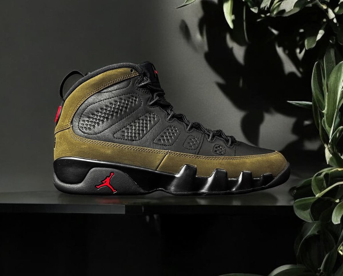 Air Jordan 9 Black Light Olive True Red HV4794-030 (2)