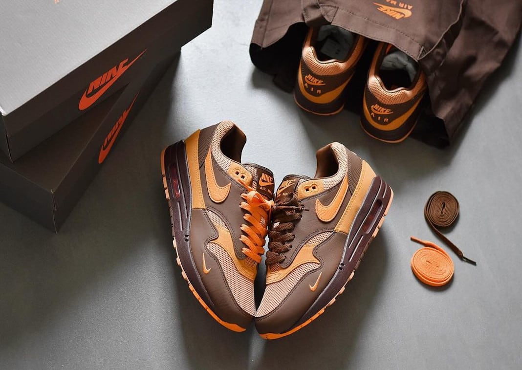 Nike Air Max 1 Cacao Wow Bright Mandarin Amber Brown Monarch-Earth