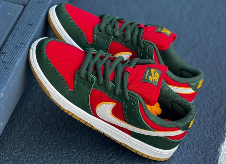 Nike SB Dunk Low Fir and Fir Red FZ1287-300 (couv)