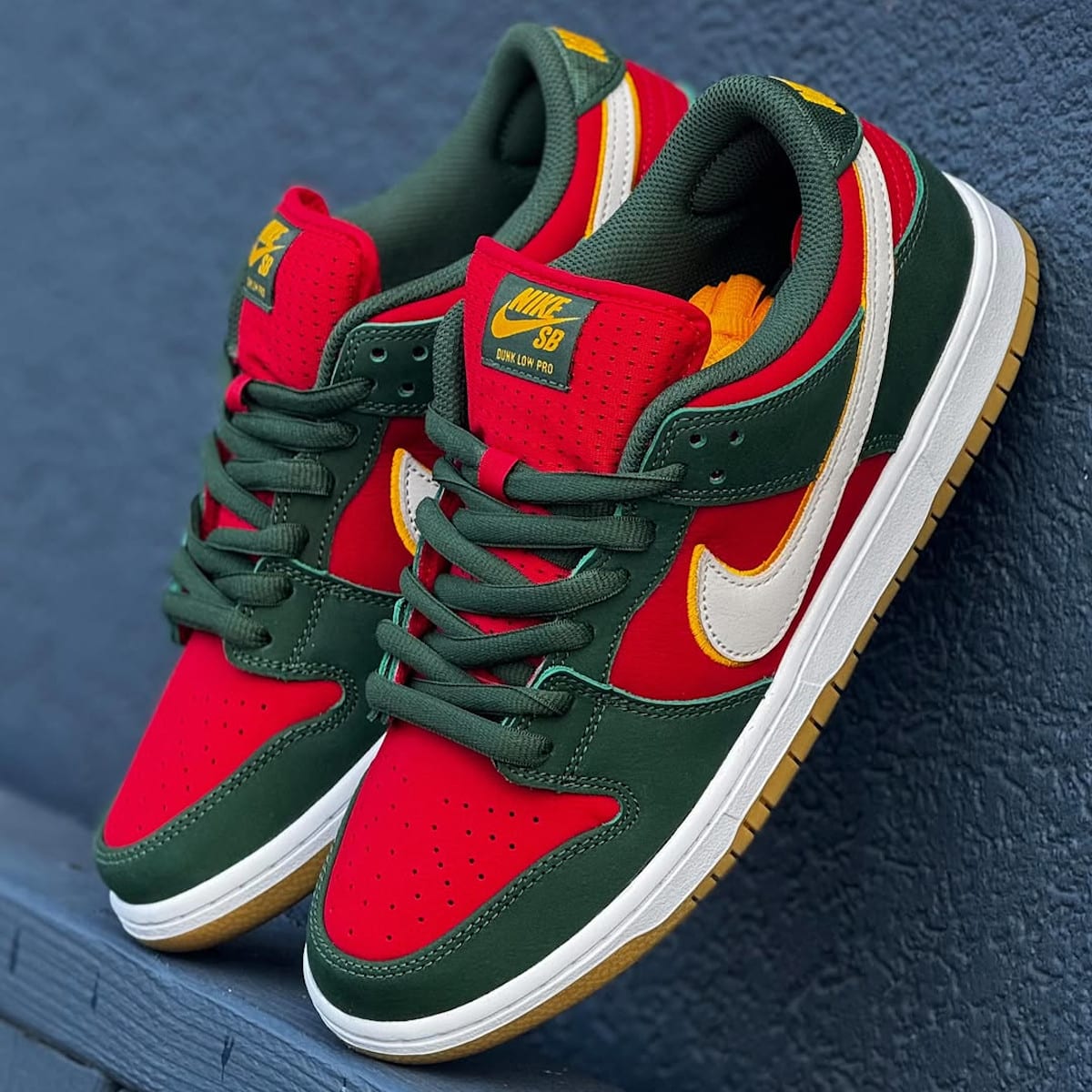 Nike SB Dunk Low Fir and Fir Red FZ1287-300