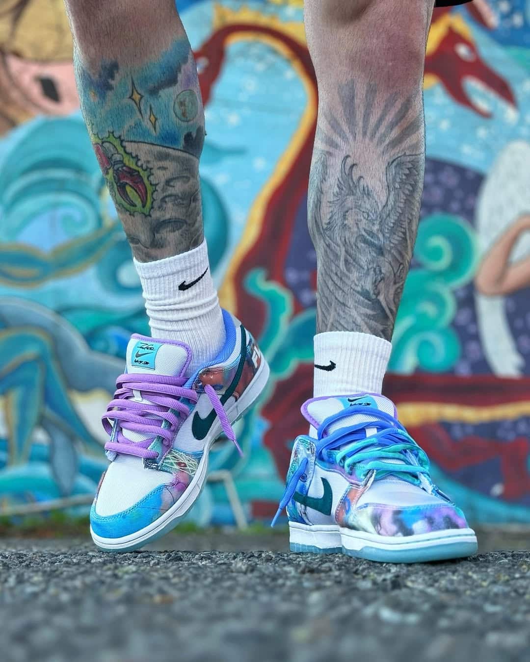 Futura Laboratories x Nike SB Dunk Low Pro Bleached Aqua @corwun