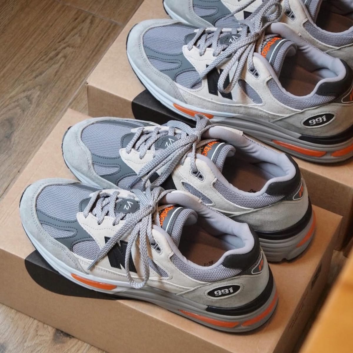 New Balance 991v2 Grey Orange U991BS2 (1)