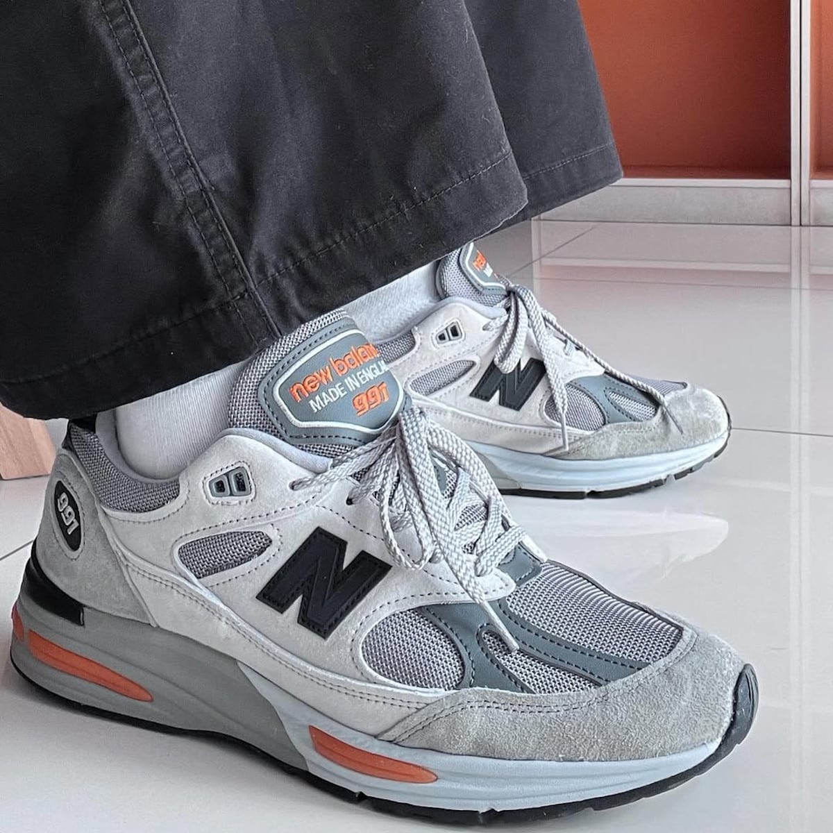 New Balance 991v2 Grey Orange U991BS2 (2)