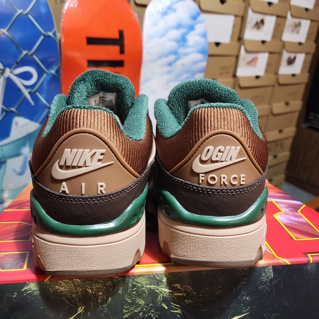 Nigo x Nike Air Force 3 Low marron beige et verte HQ0260-201 (4)