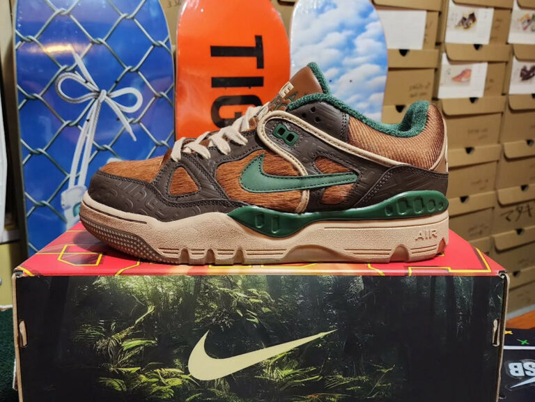 Nigo x Nike Air Force 3 Low marron beige et verte HQ0260-201 (couv)