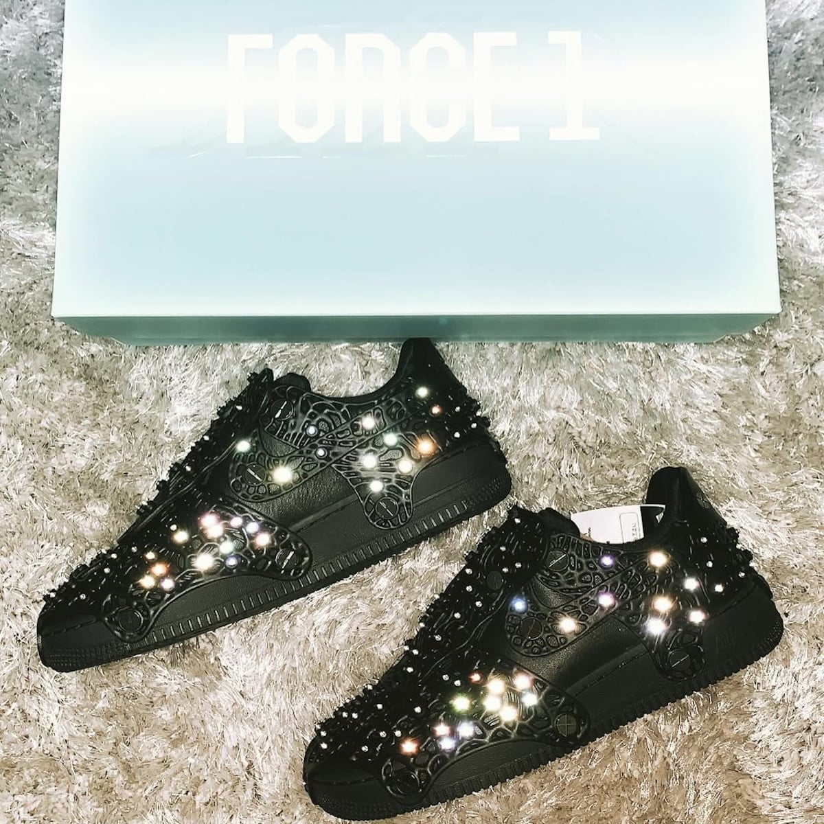 Nike Air Force 1 Low Swarovski Triple Black @yoshihiro.0.6.1.6