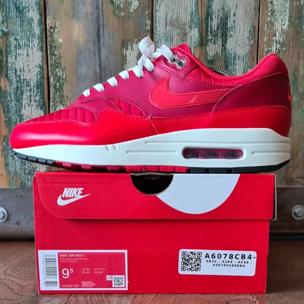 Nike Air Max 1 Gym Red Crimson Noel 2024 HQ3607-687