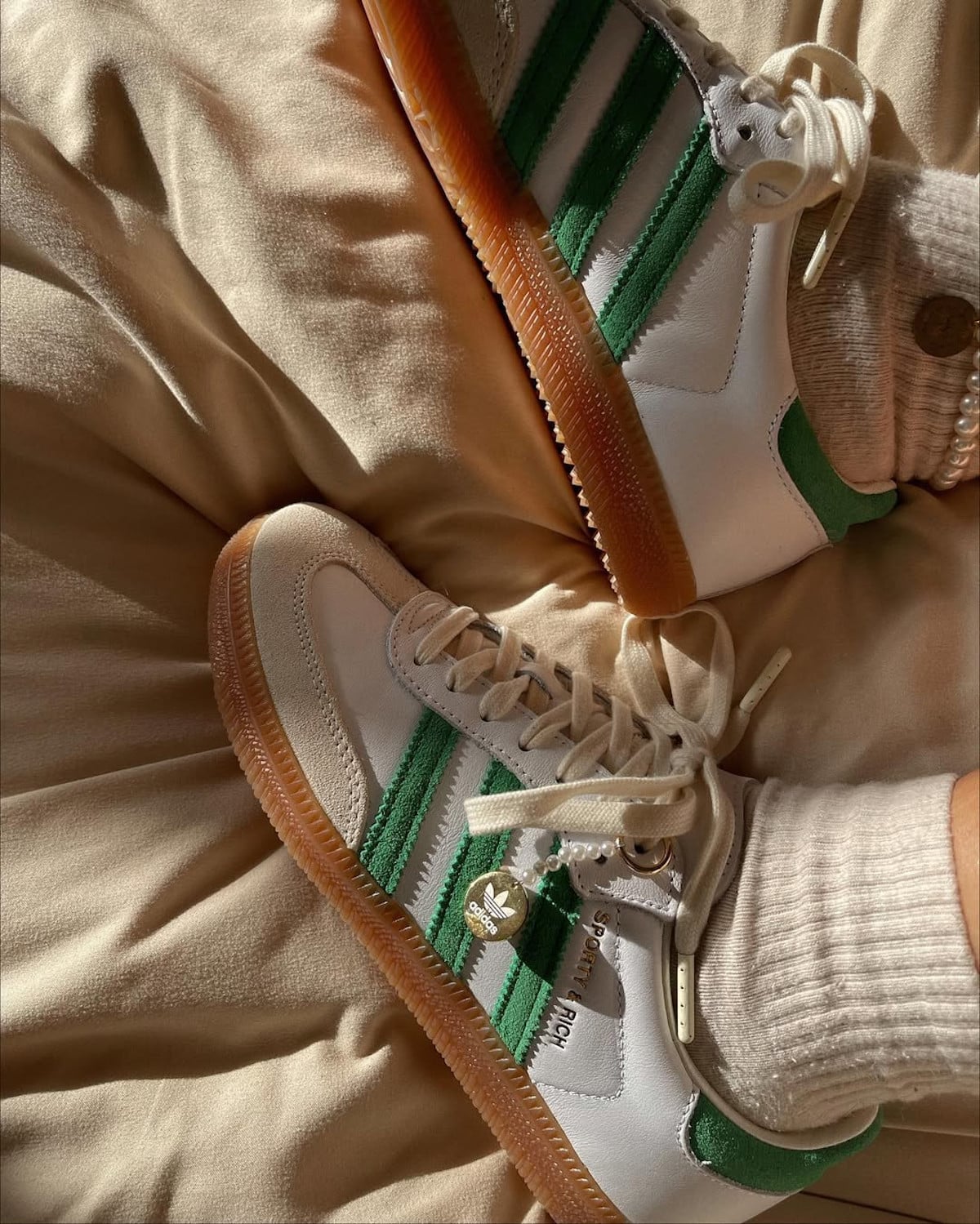 Sporty and Rich x adidas Samba White Green blanche et verte @tessa_noelle