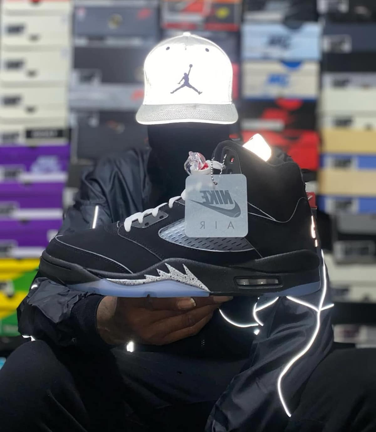 Air Jordan 5 Réimaginée noire Black Silver 2025 HF3975-001 (1)