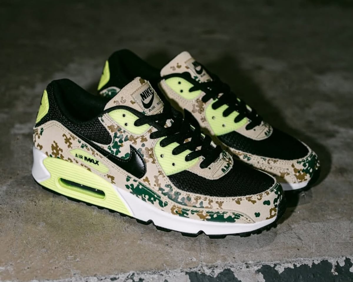 Nike Air max 90 Gold Light Lemon Twist vert di camo IF1721 700