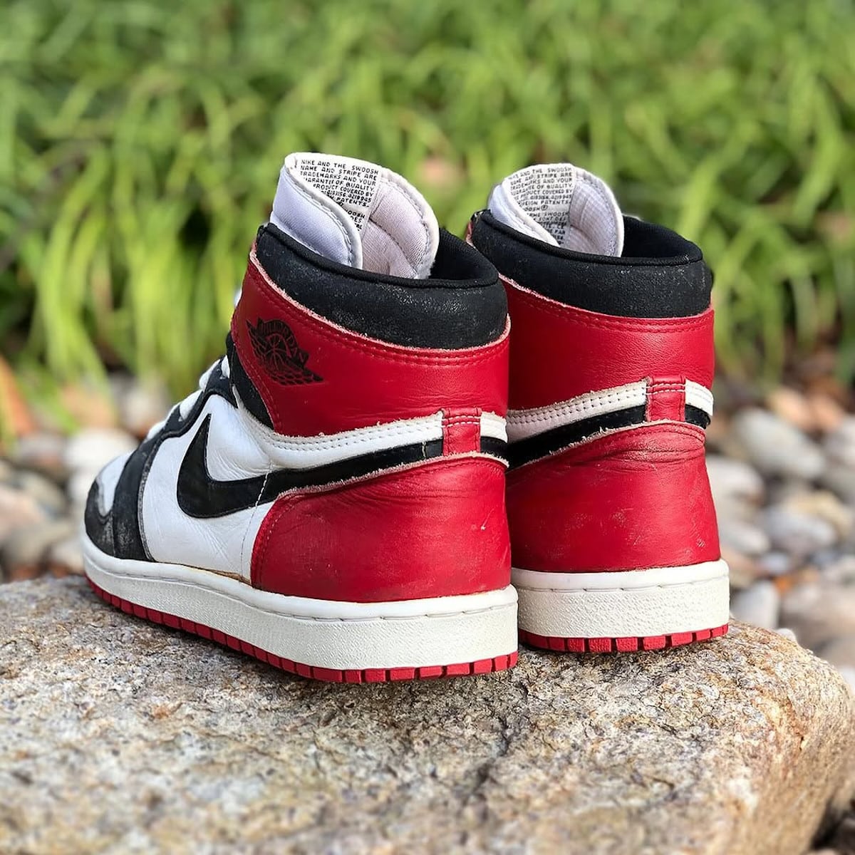 Vieille AJ1 Black Toe avec cuir noir usé de 1985 (4)