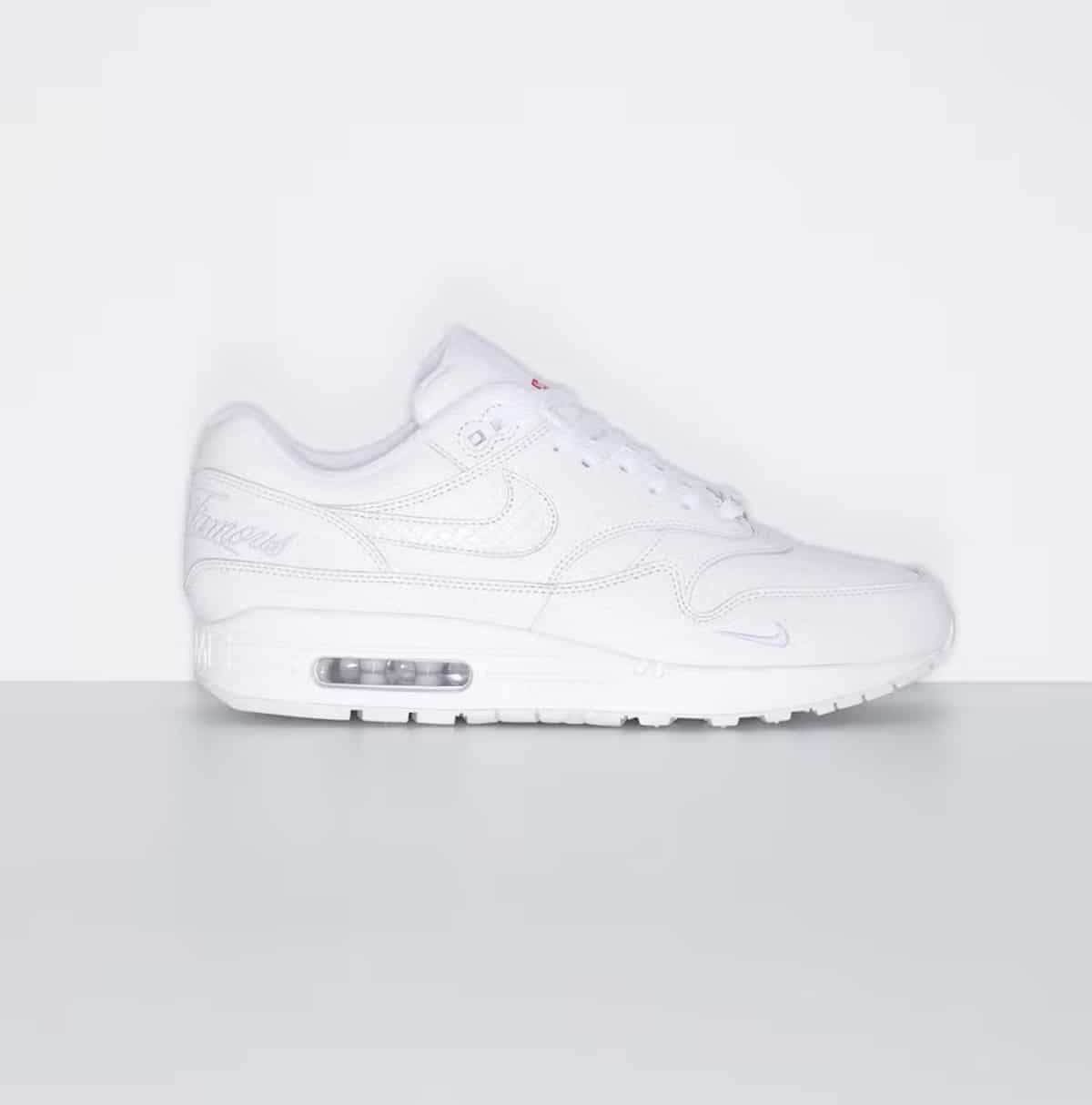 Nike Air Max 1 Supreme en cuir blanc HF8813-100 (3)