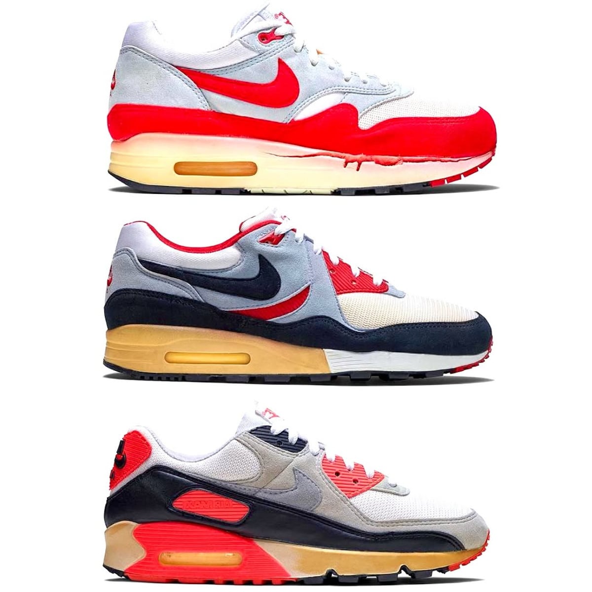 Nike Air Max 1 1987 vs Nike Air Max Light 1989 vs Nike Air Max 90 1990 @irememberthose