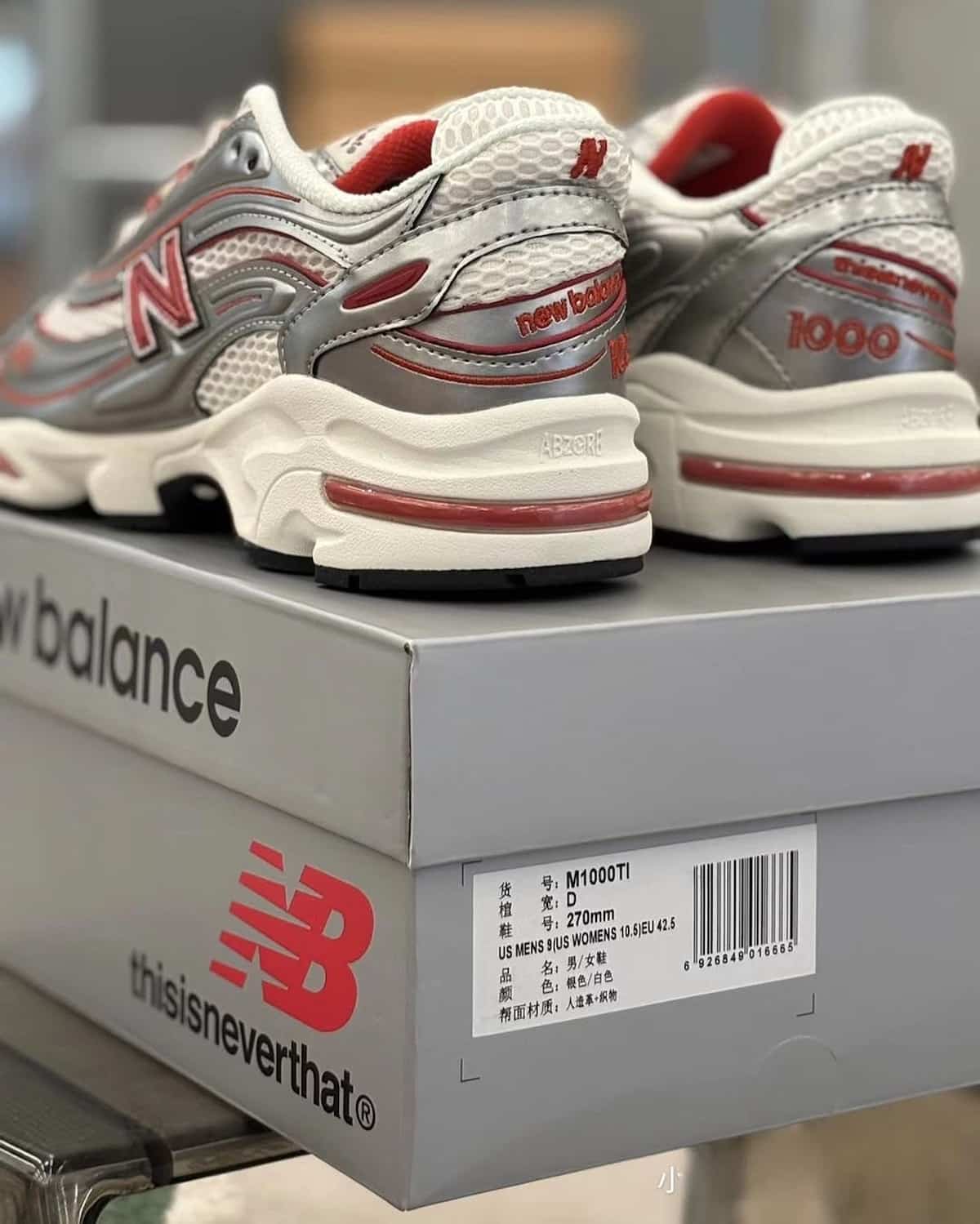 aperçu chaussure New Balance 1000 Silver Red M1000TI (1)